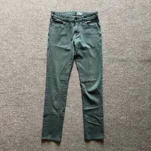 Uniqlo Green Slim Fit Stretch Jean Pants Mens 29x34 (fits 30x32) 5 Pocket Cotton
